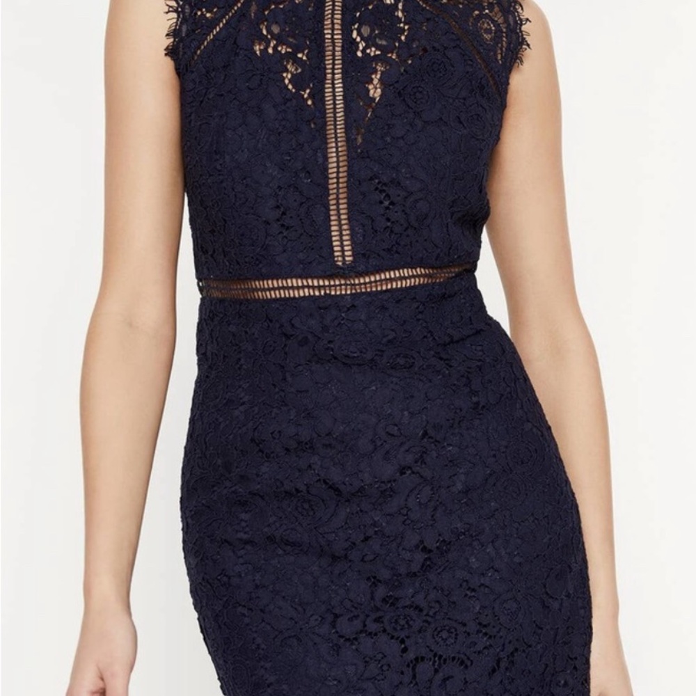 Elegant Navy Lace Dress